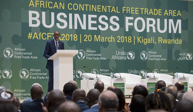 President Kagame addresses the AfCFTA Business Forum