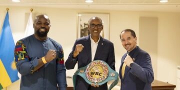 Boxer Carlos Takam Gifts Champion Belt to President Kagame